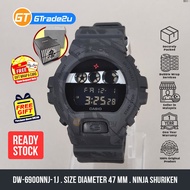 Original G  Shock Men DW-6900NNJ-1J Digital Ninja Shuriken Watch Black Resin Band Fit Size S M L [READY STOCK]