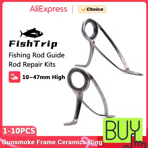 FishTrip Fishing Rod Guides Repair Kit Heavy Surf Low Rider Reversed Stripper Guide Ring Lock Frame