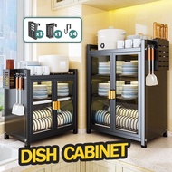 Dish Cabinet 2/3-Tier Dish Rack Dish Drainer Dish Organizer Storage Shelf Cabinet Kitchen Dish Rack