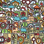 ISO 27001 Flat Cutting Pack Stickers 100 Pcs, Cute, Cool Aesthetic Series for Suitcases, Vinyl Mater