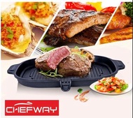 【台灣直送】 韓國CHEFWAY  IH不沾排油燒烤黑石烤盤(只適用於瓦斯爐.電磁爐.黑晶爐.電熱爐)