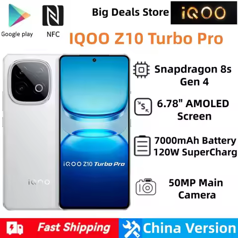 VIVO IQOO Z10 Turbo Pro China version Snapdragon 8s Gen4 6.78' AMOLED 144Hz 50MP OIS 7000mAh 120W Su