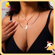 MOILYSG Long Gold Necklace, 14k Simple Twist Snake Chain,  Gold Plated Gifts Gold Necklaces Y Necklace