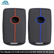 OPENMALL Silicone Car Key Case Holder Key Accessories Keychain Protected Fob For Mazda 3 6 Cx30 Cx9 