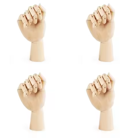 4X Wood Artist Drawing Manikin Articulated Mannequin With Wooden Flexible Fingers 10 Inch Right Hand