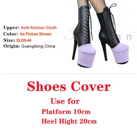 Champagne ColorDurable Shoes Cover Platform 10cm High Heels Pole Dancing Boots Wear-Resist Training 