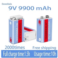 9V Lithium Ion Rechargeable Battery USB Battery 9V Lithium for Multimeter Toy Remote Control KTV Mic