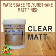 CLEAR ( 1L ) 383 MATT PU COAT WATER BASE POLYURETHANE P.U EXTERIOR AND INTERIOR WOOD VARNISH