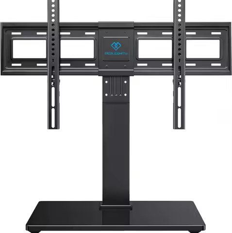 Universal Swivel TV Stand for 37-75 Inch TVs, Height Adjustable Tabletop Mount Holds 99lbs, VESA 600