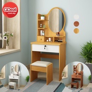 GDeal Multifunctional Mini Modern Dressing Table With Mirror With Multi Storage Rack