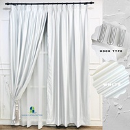 SNOW WHITE Ready Made Curtain Siap Jahit Langsir RAYA Kain Tebal blackout curtain window sliding door curtain