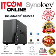 SYNOLOGY DS224+ 2-BAYS/INTEL CELERON J4125/QC 2.7GHz/2GB DDR4 NAS ENCLOSURE