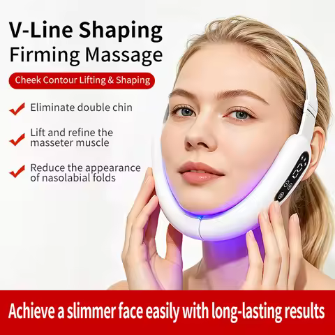 USB Rechargeable V-Face Massage Equipment, Gel/Gel-Free Mode for V-Face Contour Massage-Beauty SPA I