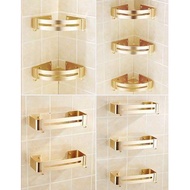 Rose Gold Free Punching Bathroom and Kitchen Storage Rack Shower Shampoo Rack Shelf