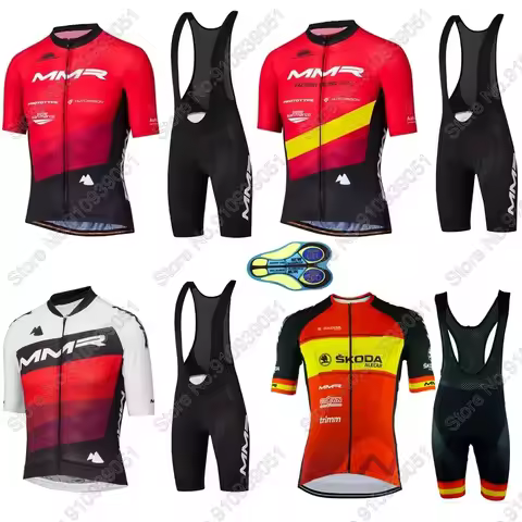 2021 Team MMR Cycling Jersey Short Sleeve Set Summer Cycling Clothing Spain Road Bike Suit Bib Short