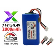 Rechargeable Battery Pack 3.7V 7.4V li ion 2S1P 18650 2000mAh custom with connector XH 2.54 3 PIN