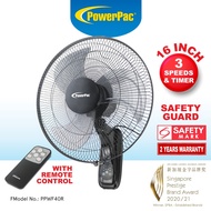 PowerPac Wall Fan 16 Inch with Remote Control (PPWF40R)