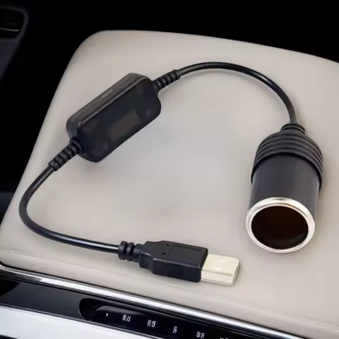 5V 2A USB to 12V Cigarette Lighter Socket Adapter, USB Male to Female Converter for Car Electronics