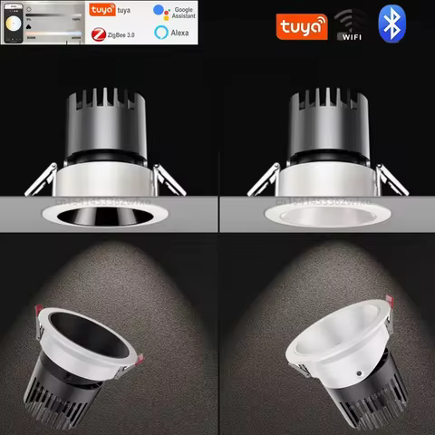 Tuya Intelligent 2.4G remote control dimmable Led downlight embedded sky lantern COB spot light livi