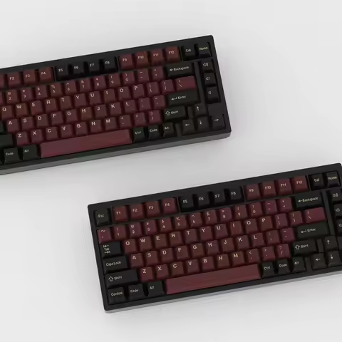 KBDiy 174 Keys/Set Cherry Profile Red Samurai Keycap for Mechanical Keyboard Retro PBT Keycaps ISO D