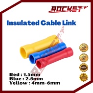 Insulated Link Cable Link 1.5mm 2.5mm 4mm 6mm Insulation Connector Butt Connector Terminal Wire Crimping Red Blue Yellow