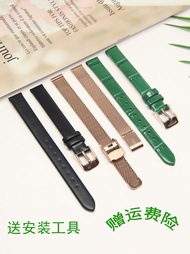 Genuine Substitute Luola Luola Female Ins Niche Green Square Watch 10Mm Genuine Leather Watch Strap Waterproof Black Simple 【OCT】