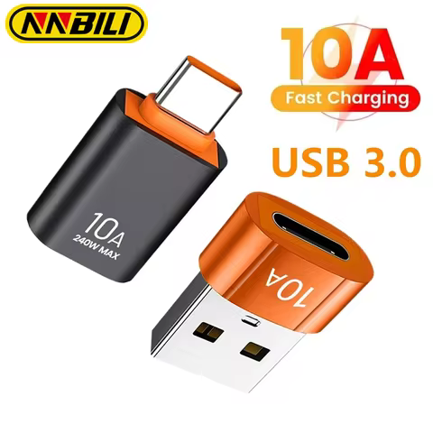 NNBILI 10A Type C to USB 3.0 OTG Adapter For Xiaomi Samsung iphone OTG Connector Usb c To A Fast Cha
