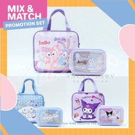 Angel Baby Kids Kuromi Melody Stella Lou Lunch Bag Lunch Box Set Bekas Makan