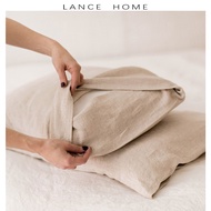 Japanese Nordic Plain Pure Linen Pillowcase High-End Rectangular Envelope Super Cool Plain Pillow Case 100%French Linen Light Luxury Thai Latex
