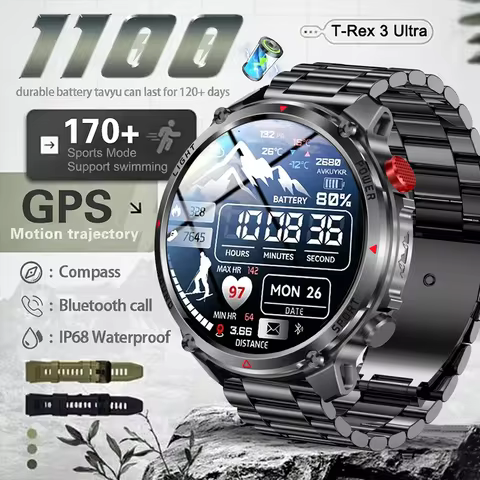 New T-Rex3 Ultra 1100mAh Battery Smart Watch GPS Track Compass IP69K Waterproof Sports tracker Outdo