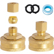 SUNGATOR 2PCS Brass 3/4" Female GHT x 1/4" OD Compression Garden Hose Adapter, 3/4 Inch Female GHT t