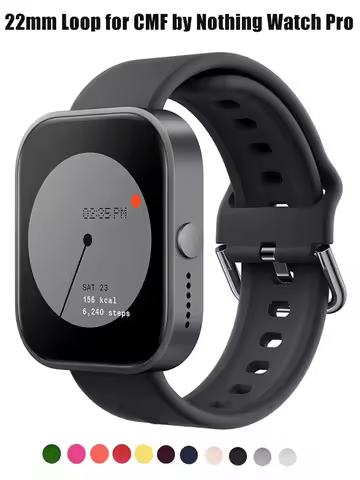 22mm Loop for CMF By Nothing Watch Pro Strap Silicone Rubber Wrist Bracelet for CMF Watch Pro Band S