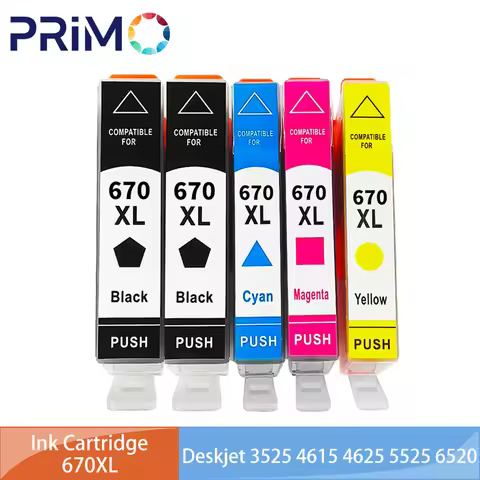 670 670XL Ink Cartridge Compatible for HP670 for HP Deskjet 3525 4615 4620 4625 5525 6520 6525 6526 