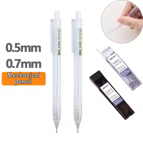 Mechanical Pencil 2B 0.7 & 0.5mm pencil lead Frosted transparent Automatic pencil sketch exam school