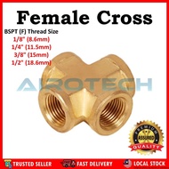 [ Brass Cross ] Brass Fitting Female Cross Fitting Adaptor Connector Thread