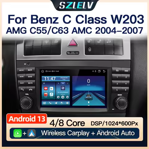 Android Car Radio For Mercedes Benz C Class W203 AMG C55 C63 AMC Multimedia Player Carplay Auto Ster