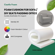CastleFoam 50D High Density 1-2 Inch Rectangle Foam Cushion Sofa Seat Couch Wheelchair Sponge Foam