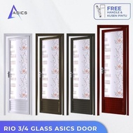 Asics Aluminium Door Rio 3/4 Glass - Pintu Kamar Mandi / Stainless