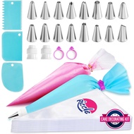 Riccle Decorating Bag and Decorating Nozzle, 11.8 Inch 100 Explosion-Proof Decorating Bag, 124 Piece