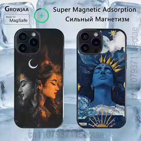 Lord Shiva M-Mahadev Of India Magnetic Wireless Charging Case For iPhone 11,12,13,14,15,16,17,Pro,Ma