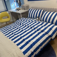 IKEA IKEA Sloanho Duvet Cover and Pillowcase Cotton Plus Fiber Material Simple Striped Pattern Bed D