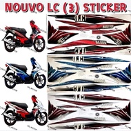 YAMAHA NOUVO LC BODY COVER STICKER STRIPE COVER SET NOUVO LC135 (3) BLACK BLUE RED NOUVOLC 135
