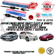 TOYOTA ALTIS ZZE122 / ZZE142 / WISH ZNE10 1.8 DRIVE SHAFT(LEFT & RIGHT) BRAND NKN 100% MADE in JAPAN