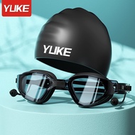 YUKE PJ-YK-Y6032 0 Degree Swimming Goggles Set with Silicone Cap with Waterproof and Anti-fog Earmuf