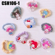 CSH106 Acrylic Sanrio Hello Kitty Disney Stella Lou &amp; Friends Small Scrunchies Hair Tie Accessories Ready Stock