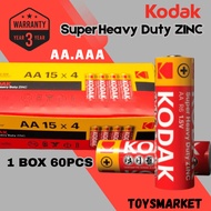 Bateri Kodak AA & AAA Tahan Lasak/Kodak Super Heavy Duty Zinc Battery AA & AAA 1.5V [1Box-60Pcs]