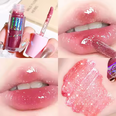 Flowing light Glitter Lip Glaze Long Lasting Lip Gloss Waterproof Liquid Lipstick Makeup LipOil LipT