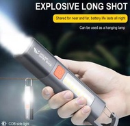 戶外防水充電式小電筒 Mini Waterproof Flashlight  SD1023 LED手電筒XPE超亮手電筒帶鉤掛露營燈USB可充電可調焦防水迷你手電筒 SD1023 LED Torch 