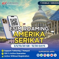eSIM Amerika Serikat USA 3/5/10/20 GB Data | 15/30 Hari | eSIM Roaming | eSIM eSIM United States