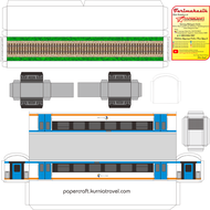 Pola kertas Papercraft Gerbong Kereta Bandara